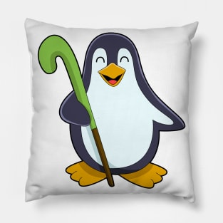 Penguin at Hockey with Hockey bat Pillow