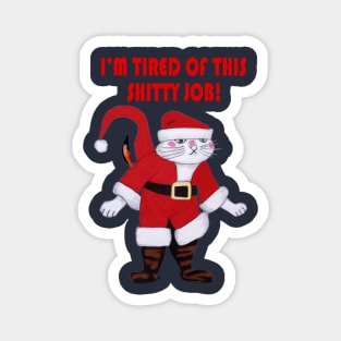 Meowy Catmas Cat Santa Magnet