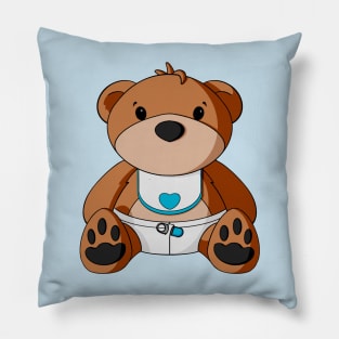 Baby Boy Teddy Bear Pillow