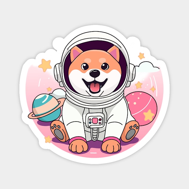 astronaut dog Magnet by StickerMainia