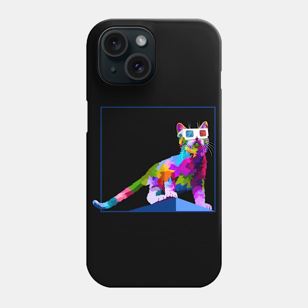 Captain Prism Cat | 3D Glasses | Space | Galaxy | Kitty Eye Phone Case by MerchMadness