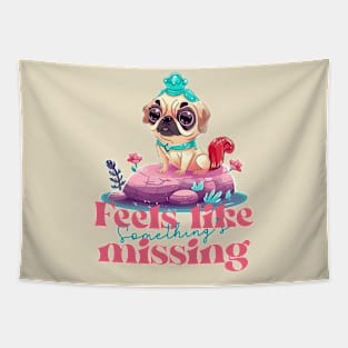 Cute Funny Pug Princess Tapestry