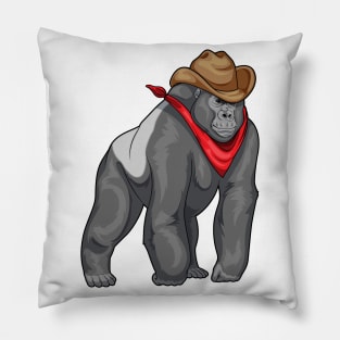 Gorilla Cowboy Cowboy hat Pillow