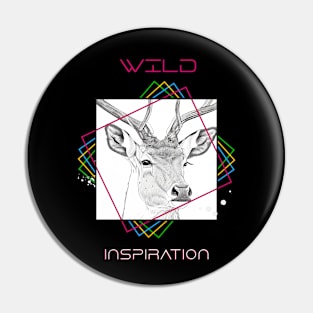 Deer Wild Nature Animal Illustration Art Drawing Pin