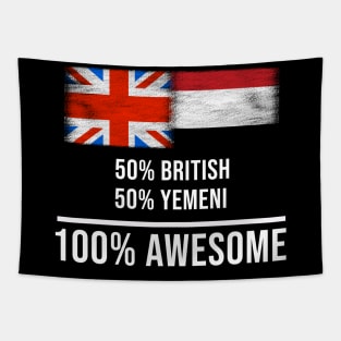 50% British 50% Yemeni 100% Awesome - Gift for Yemeni Heritage From Yemen Tapestry