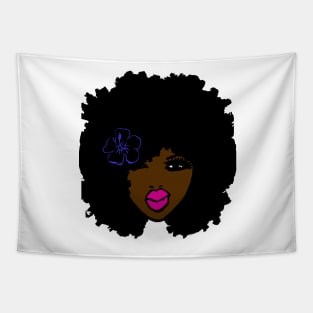 BrownSkin Curly Afro Natural Hair💋💋 PinkLips TShirt Tapestry