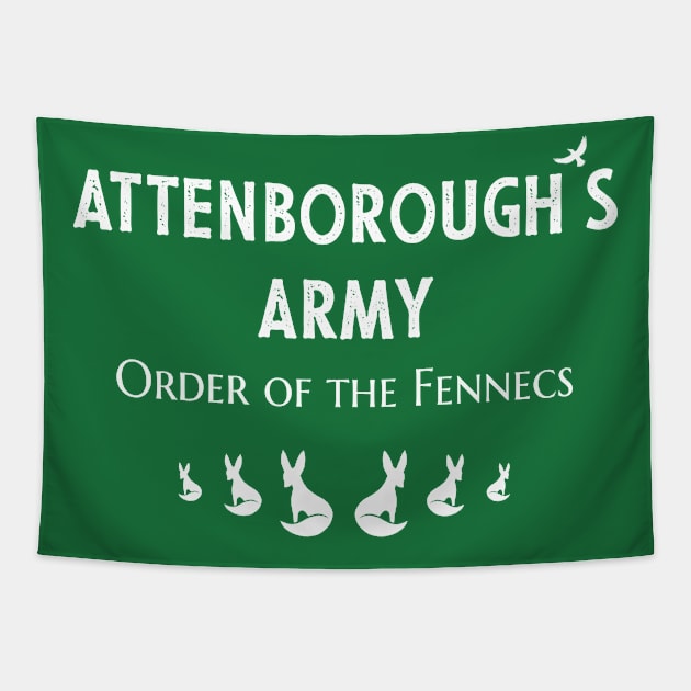 Attenborough’s Army: Order of the Fennecs - Forest Green Tapestry by ImperfectLife