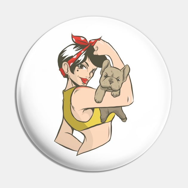 Pinup girl with bulldog puppy Pin by madeinchorley