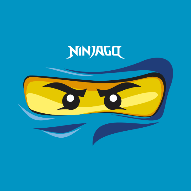 Ninjago Eyes BLUE Ninja JAY Fanmade FanArt T-Shirt by kaitokid