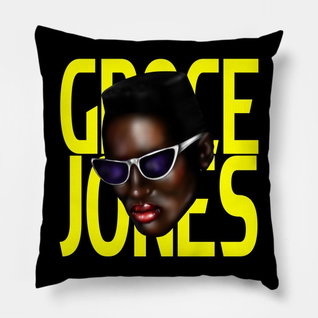 Grace Jones Pillow by Scott Poling Art