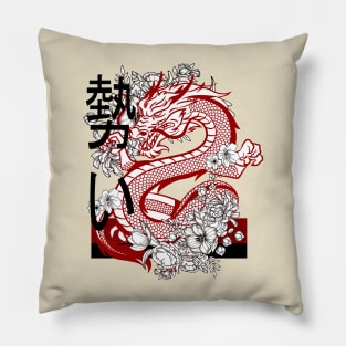 Japanese Dragon Design Pillow
