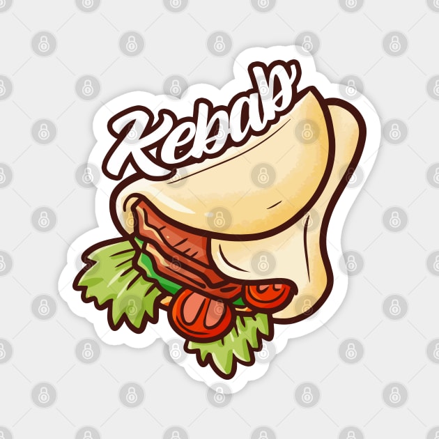 Yummy Kebab Magnet by Jocularity Art