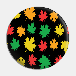 Colorful Autumnal Leaves - Nature Pattern on Black Background Pin