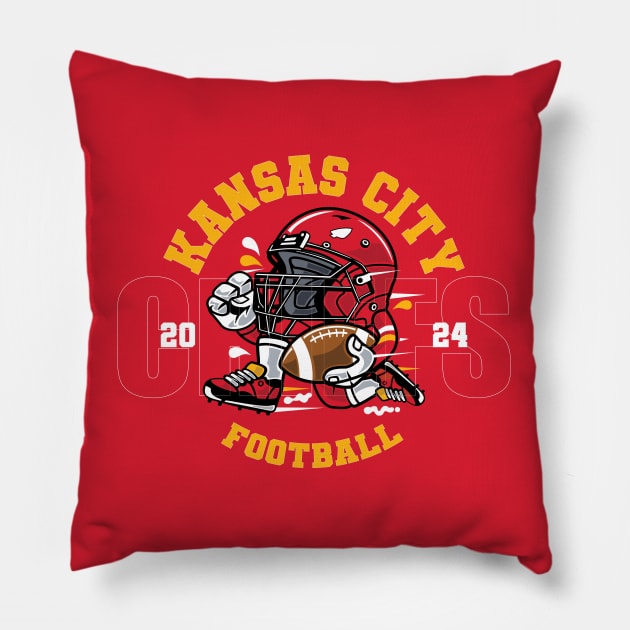 Kansas City Football Pillow by Nagorniak