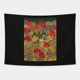 Red Geraniums Tapestry