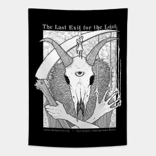 Last Exit Goat Skull Scythe Tapestry