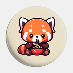 cute baby red panda noodle Pin