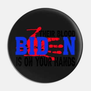 Joe Biden Has Blood On His Hands Anti Biden Bring Trump Back Retro Pin