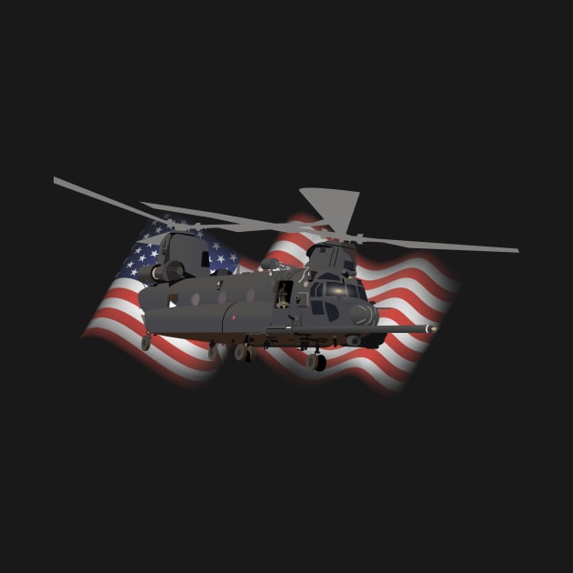 Patriotic MH-47 Chinook Helicopter by NorseTech