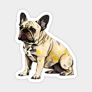 Geometric French Bulldog No. 3: Light Background (on a no fill background) Magnet