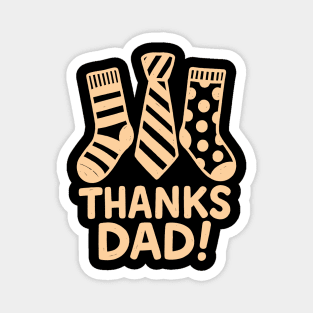 Thanks dad with socks and tie gift icons Magnet