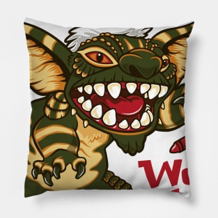 We're Here 2 - Gremlins - Stripe - Stitch - 80's Cult Movie Pillow