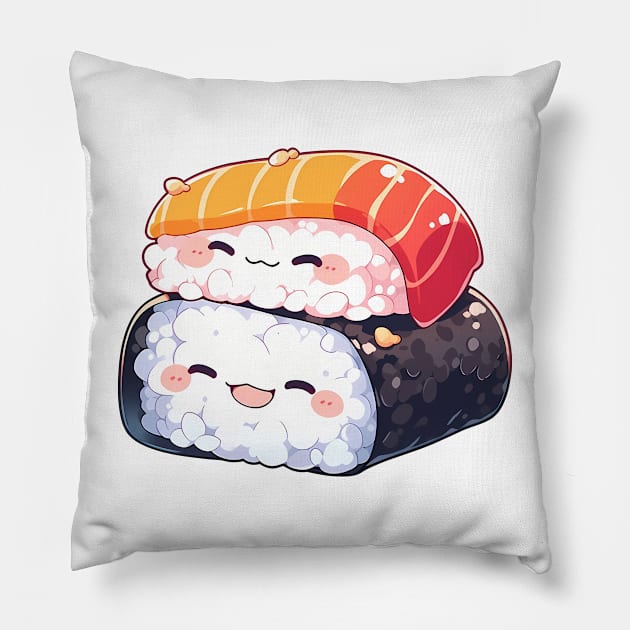 Kawaii sushi #3 Pillow by OKawaiiKoto