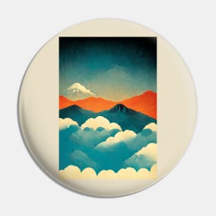 Above Clouds Retro Pin