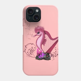 Wonderful harp with little seahorse Phone Case