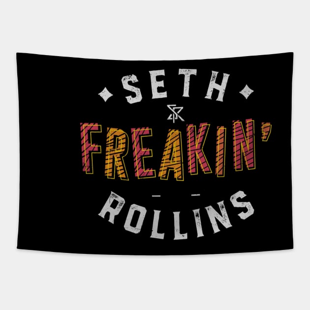 Seth Rollins Seth Freakin Rollins Text Tapestry by MunMun_Design