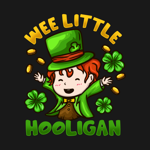 Kids Wee Little Hooligan I Funny Shenanigans Leprechaun graphic by biNutz