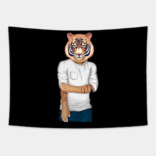 Man tiger head be like a tiger Tapestry