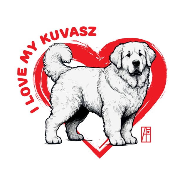 I Love My Kuvasz - I Love my dog - Protective dog by ArtProjectShop