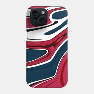 Blue red Marble Waves effect Phone Case