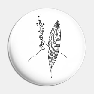 Shy Woman behind tropical leaf Pin