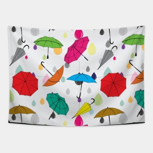 Raindrops and Umbrella Tapestry