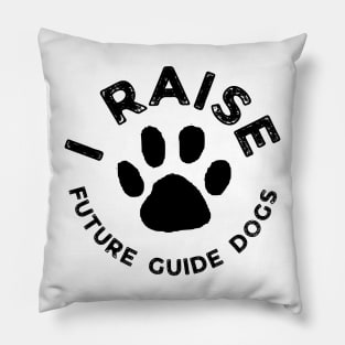 I Raise Future Guide Dogs - Guide Dog For The Blind - Dog Training - Working Dog - Black Design for Light Background - Circle Paw Pillow
