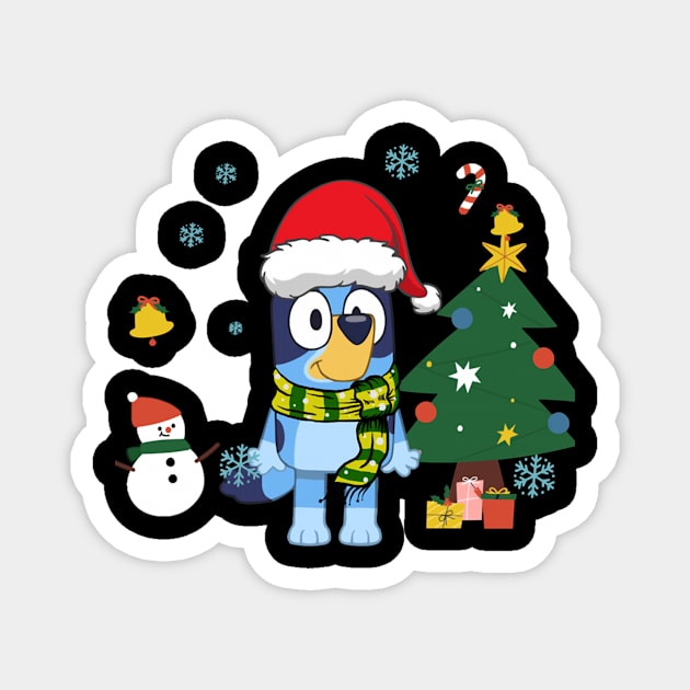 Blueys Brother And Family Merry Christmas Magnet by Iluminater