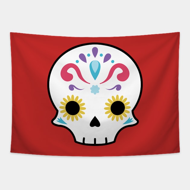 Sugar skull flower Tapestry by Laura_Nagel