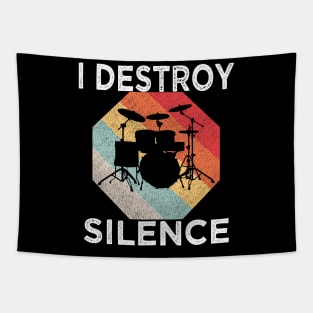 i destroy silence drum drummer Vintage Tapestry