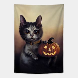 Pumpkin Kitty Tapestry