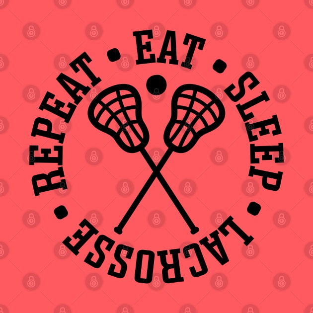 Eat Sleep Lacrosse Repeat Sport Cute Funny by GlimmerDesigns