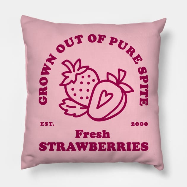 Fresh Strawberries, Grown Out of Spite Pillow by moonlttr