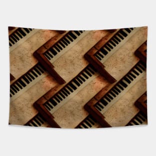 Vintage Piano Pattern Water Color Design Pattern Tapestry