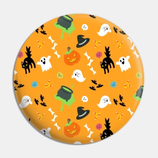 Ghosts And Stuff Orange Pin