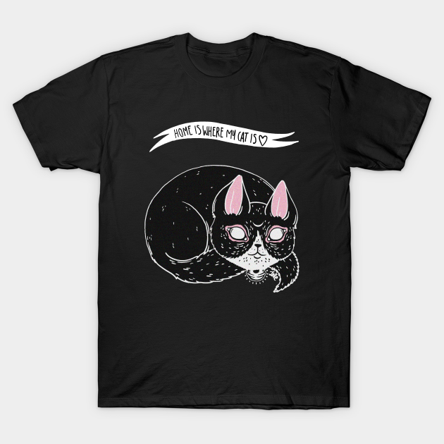 Discover Home is where my cat is - Spooky Cute - T-Shirt