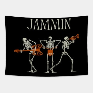 SKELETONS PLAYING MUSIC Tapestry