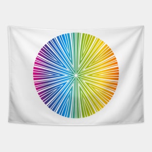 Barcode Sunburst Circle (Full Spectrum) Tapestry