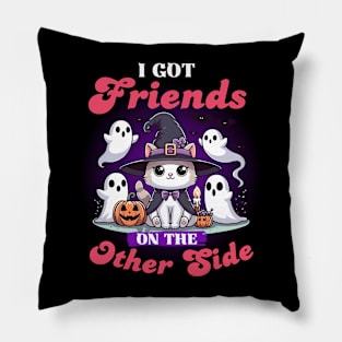 Friends on the Other Side - Cute Witch Cat Pillow