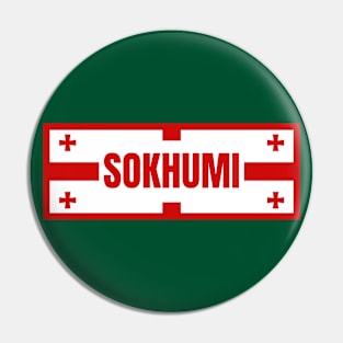 Sokhumi City in Georgian Flag Design Pin